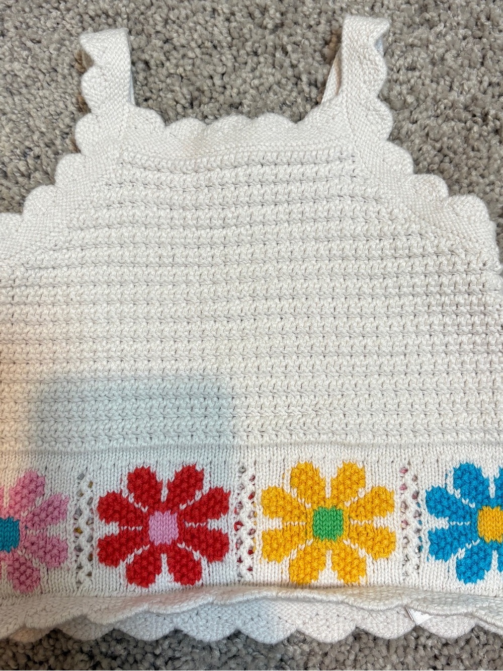 Baby GAP Cream Crochet Baby Tank Top